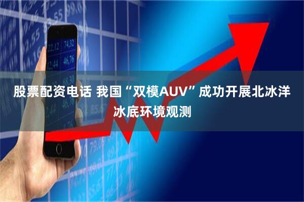 股票配资电话 我国“双模AUV”成功开展北冰洋冰底环境观测